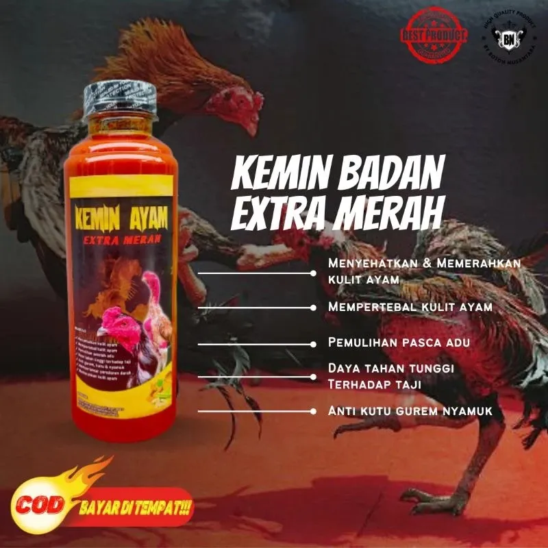 KEMIN BADAN AYAM ADUAN EXTRA MERAH tahan pukul jalu untuk kulit ayam tebal dan sehat 250ml - Gambar 4
