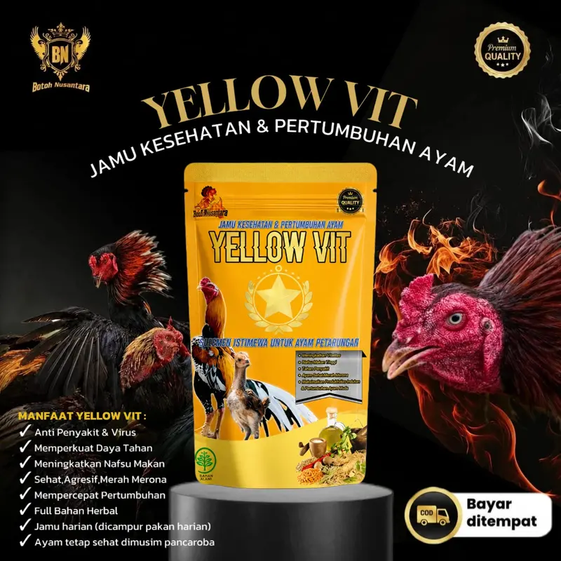Jamu kesehatan ayam YELLOW VIT 100gr by Botoh Nusantara