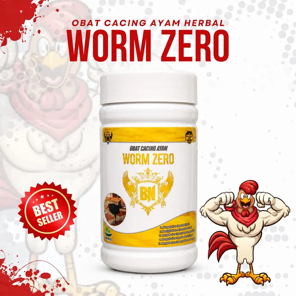 WORM ZERO Obat cacing ayam herbal super basmi cacing pencernaan ayam - Gambar 3