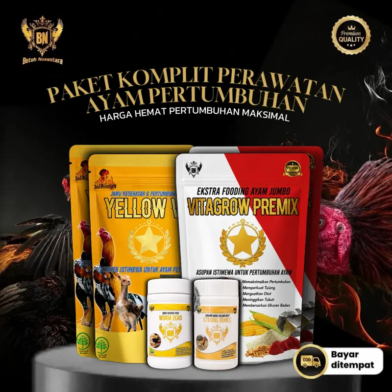 PAKET KOMPLIT Ayam di masa pertumbuhan kalk calsium obat cacing vitamin jamu pakan ayam jadi cepat besar tulang kuat
